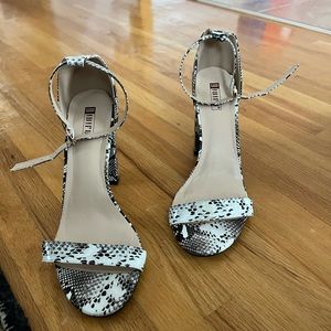 Snake Skin Two Strap Heels